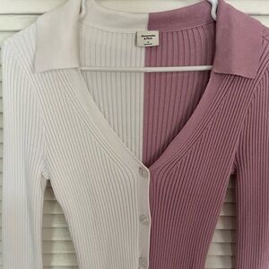 Abercrombie small sweater pink/white